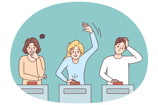 People participate in TV quiz show