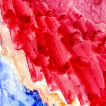 Bright blue and red painted textured as abstract background.