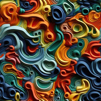 Colorful paper cut art with organic shapes and realistic textures (tiled)