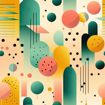 Exquisite abstract pattern with flowers, shapes, and lines (tiled)