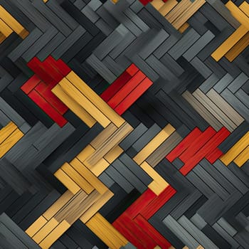 Abstract pattern with geometric red, yellow, and black squares (tiled)