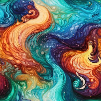 Abstract colorful swirl art with mythical influences (tiled)