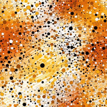 Abstract pattern with circles and dots in orange and brown (tiled)
