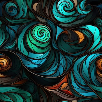 Swirly background with vibrant colors and artistic doodles (tiled)