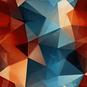Polygon abstract wallpaper in orange, blue, and brown tones (tiled)