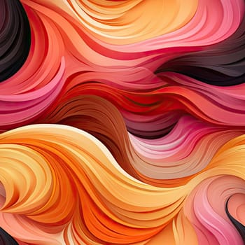 Abstract image with wavy pink, orange, and black colors and attention to texture (tiled)