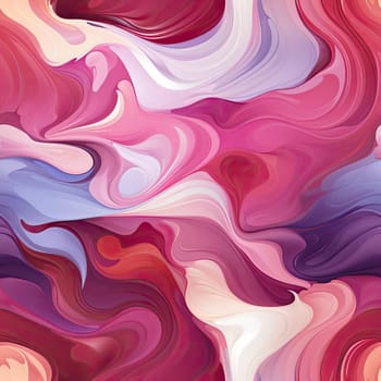 Abstract pink and white fluid wall texture with colorful curves (tiled)
