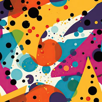 Abstract geometric pattern with vibrant shapes and dots (tiled)