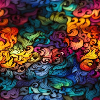 Colorful drawing of swirls resembling naturalistic ocean waves (tiled)
