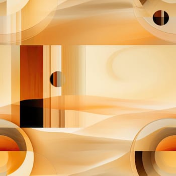 Abstract wallpaper with orange circles and waves in monochromatic style (tiled)