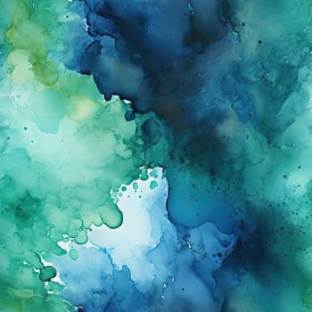 Moody and flowing blue and green watercolor paint with hyper-detailed textures (tiled)