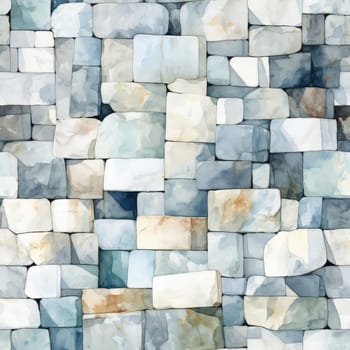 Colorful wallpaper of stone blocks in a mosaic composition (tiled)