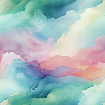 Exquisite watercolor clouds in rococo pastel colors (tiled)