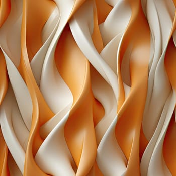 Intricate woven 3D fabric background in orange and white (tiled)