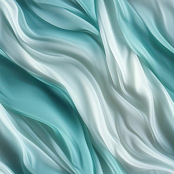 Smooth silk wavy background in aqua and white (tiled)