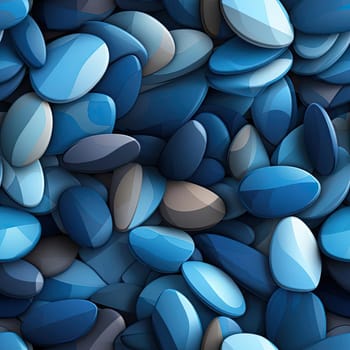 Blue pebbles collection with distorted and elongated forms (tiled)