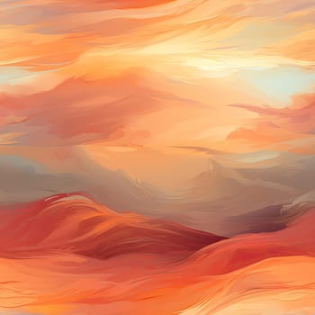 Colorful sunrise painting with soft, blended brushstrokes and muted colors (tiled)