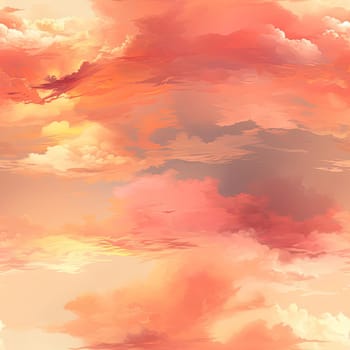 Romantic illustration of orange and pink clouds with soft outlines (tiled)