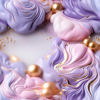 Frosted pastel colors in a gold and mint background illustration (tiled)