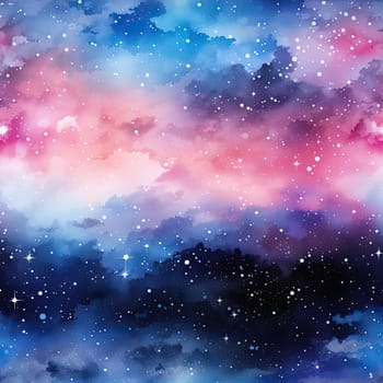 Watercolor galaxy wallpaper with stars and space (tiled)