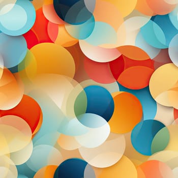 Geometric background with various circles in orange and blue (tiled)