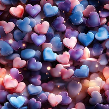 Colorful hearts with realistic lighting effects (tiled)