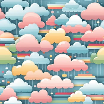 Abstract background of colorful clouds and rain clouds (tiled)