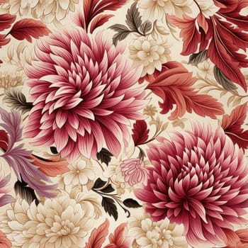 Intricate floral wall design with detail and dramatic shading (tiled)