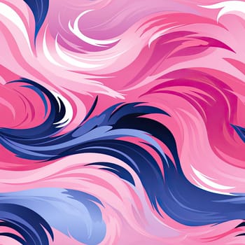 Abstract pink and blue waves pattern with attention to fur and feathers texture (tiled)