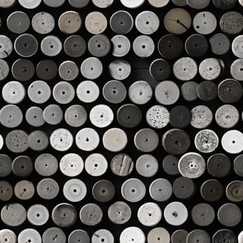 Striking black and white cylinders in various arrangements (tiled)