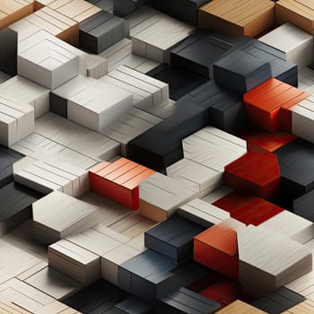 Abstract block wallpaper with different colors and detailed crowd scenes (tiled)