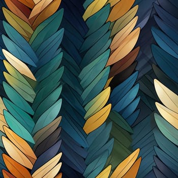 Colorful feather pattern with woven layers and naturalistic shadows (tiled)
