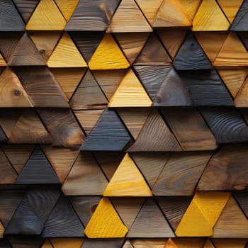 Eye-catching wooden triangles in varying colors and grains (tiled)