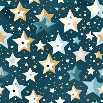 Cute pattern with gold, blue, and yellow stars (tiled)