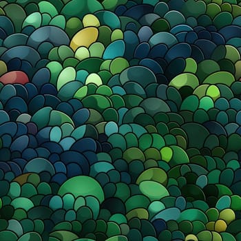 Seamless pattern with green rocks in graphic style (tiled)