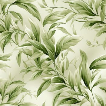 Detailed green leafy and abstract floral pattern with delicate flowers (tiled)