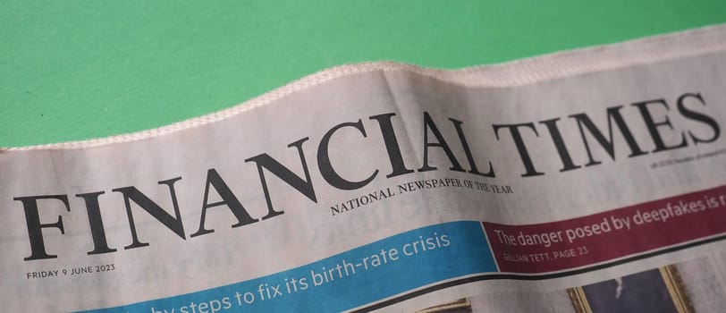 LONDON, UK - JULY 02, 2023: Financial Times newspaper