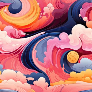 Abstract background with colorful cloud illustrations (tiled)