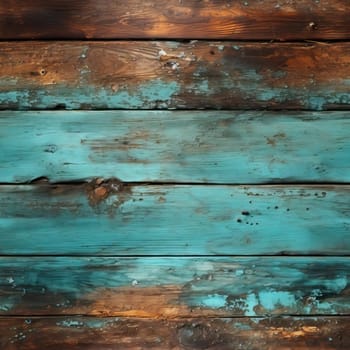 Rustic wooden wall in turquoise with multilayered textures (tiled)