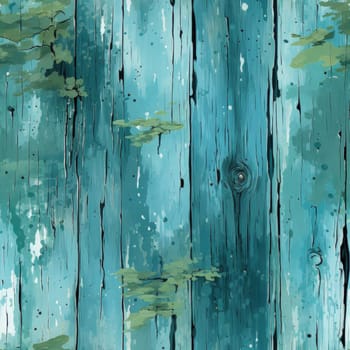 Painting of wood surface in light turquoise and dark indigo (tiled)