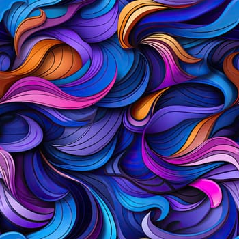 Colorful hand-drawn background with wavy lines and mixes of realism and fantasy (tiled)