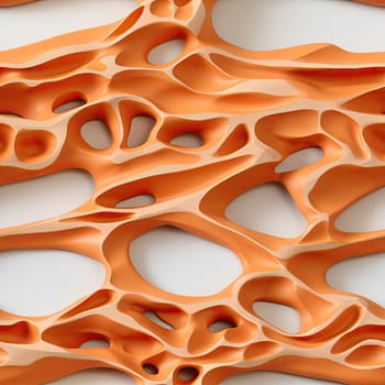Orange colored collagen fibers with layered organic forms (tiled)