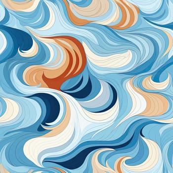Abstract tropical waves with bright colors and various textures (tiled)