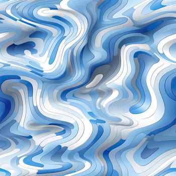 Blue and white 3D waves pattern with organic forms (tiled)