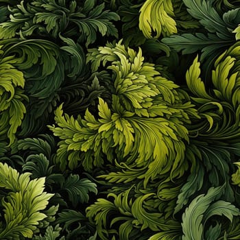 Artistic green floral design with realistic hyper-detailing and an ominous vibe (tiled)