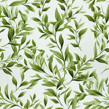 Seamless background with green leaves and leafy patterns (tiled)