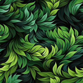 Vibrant green leaf pattern with fluid brushwork and bold colors (tiled)
