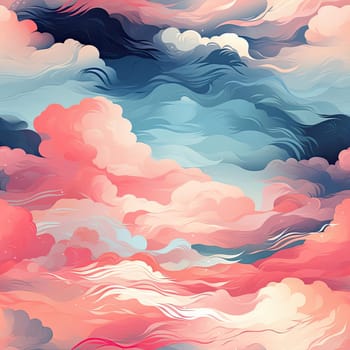 Painting of a sky with pink hues and clouds (tiled)