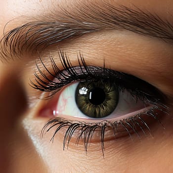 Close up of a mesmerizing eye in various colors