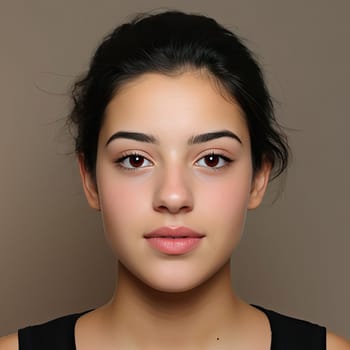 Young woman with brown eye makeup